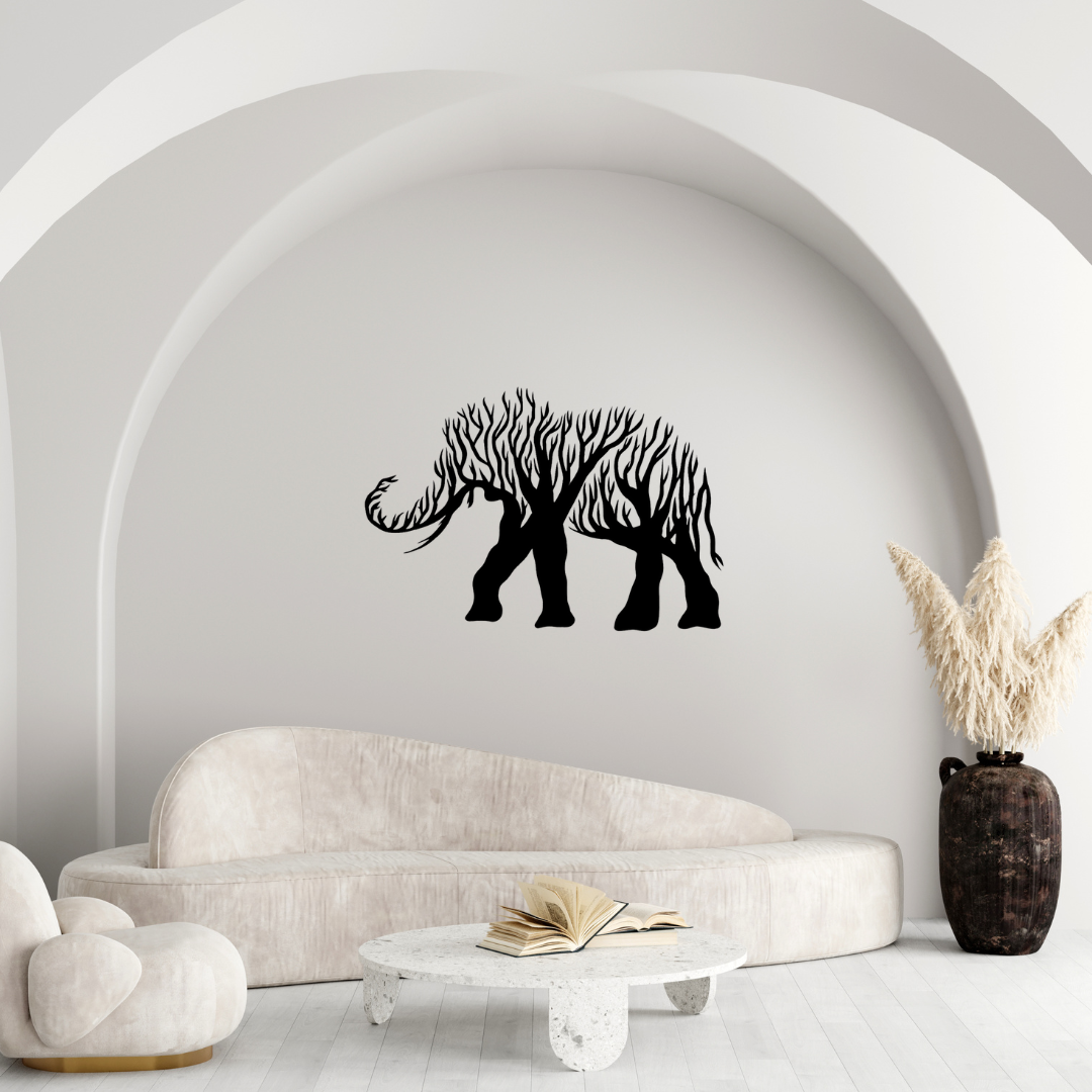 Modernes Metallbild Elefant – Elegantes Wanddekor mit Naturmotiv