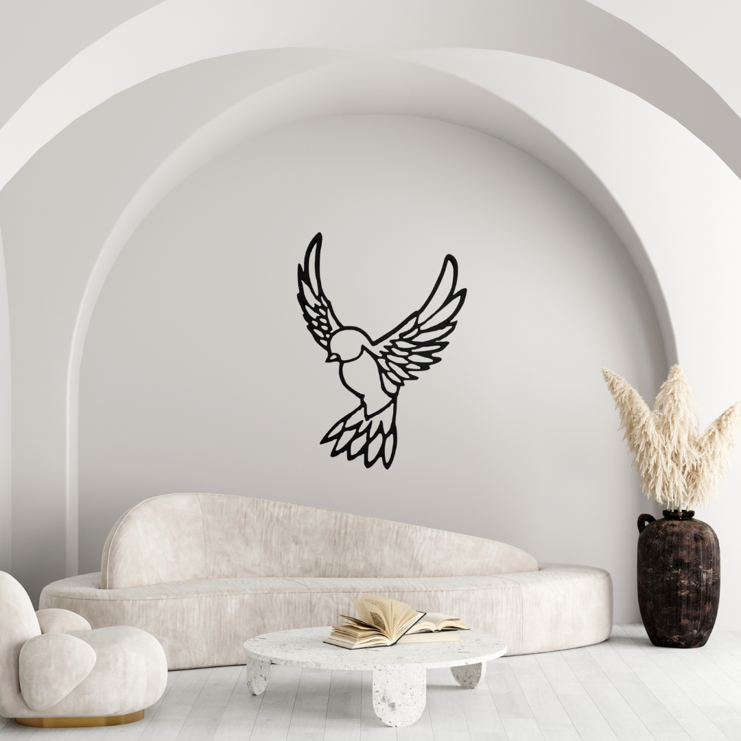 Vogel Wandbild aus Metall
