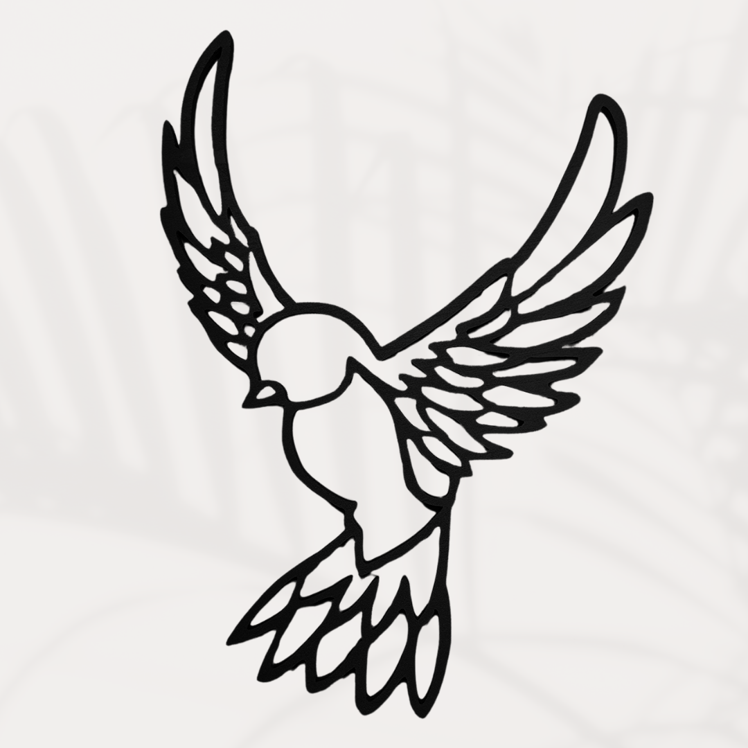 Vogel Wandbild aus Metall