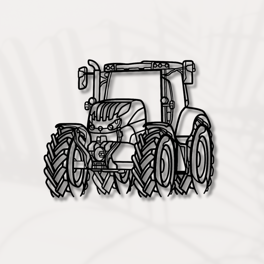 S 4145 Traktor Silhouette Wanddekoration aus Metall