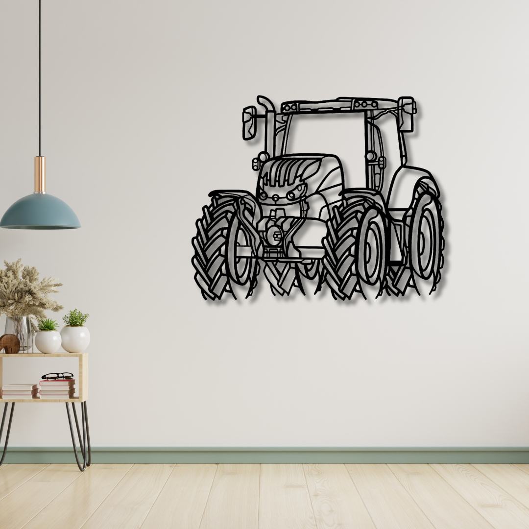 S 4145 Traktor Silhouette Wanddekoration aus Metall