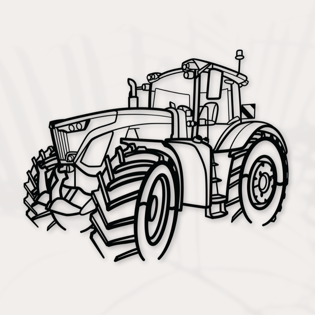 Vario 942 Gen 6 Traktor Silhouette - Wandbild aus Metall