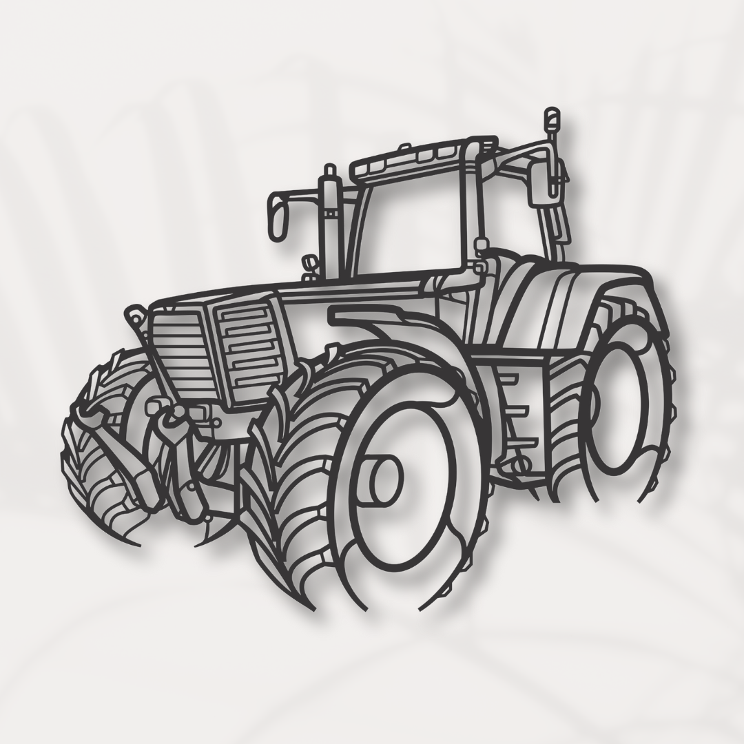 Favorit 926 Traktor Silhouette - Wandbild aus Metall