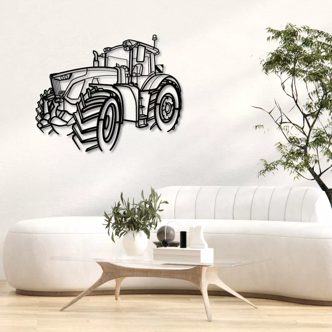Vario 942 Gen 6 Traktor Silhouette - Wandbild aus Metall