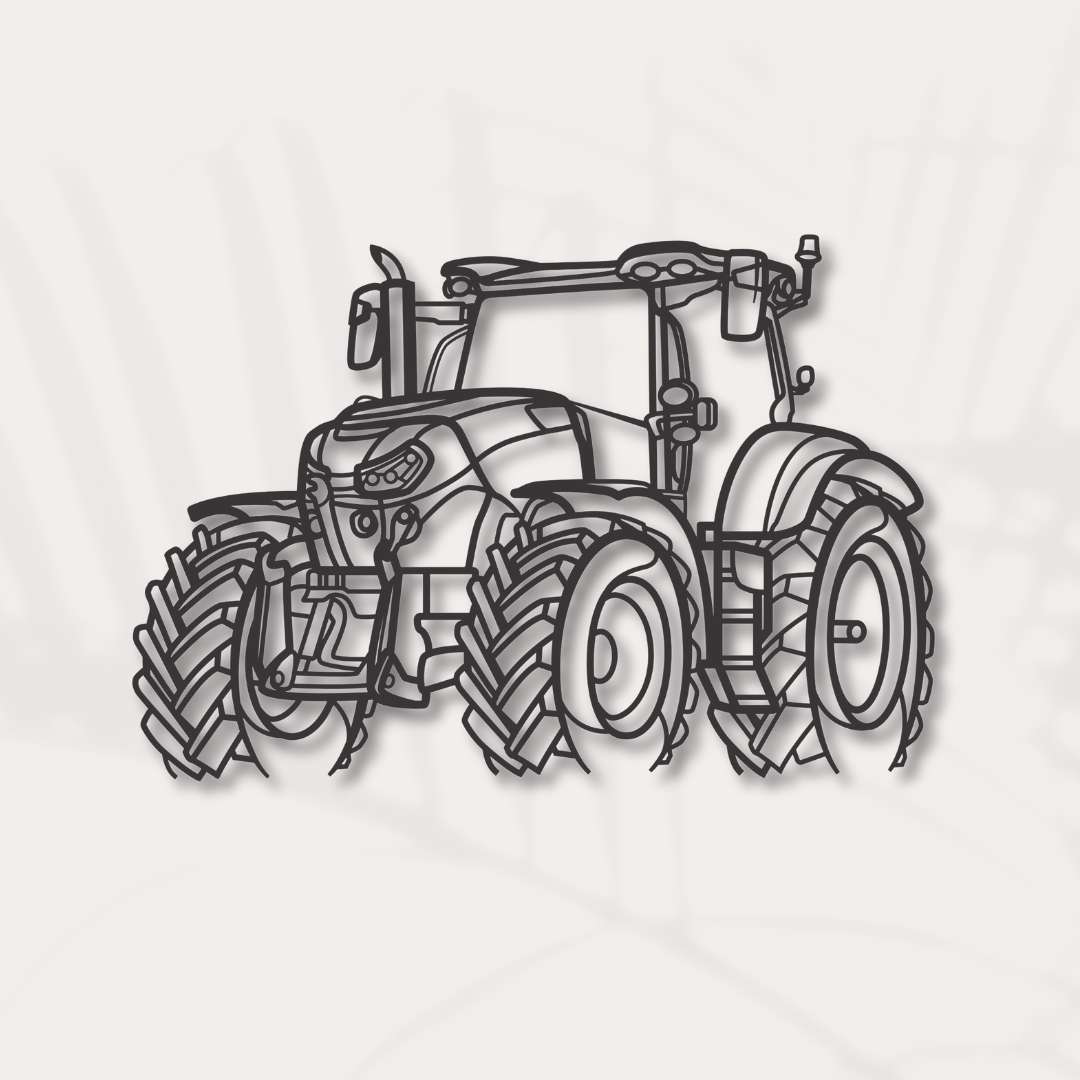 C 240 Traktor Silhouette Wanddekoration aus Metall