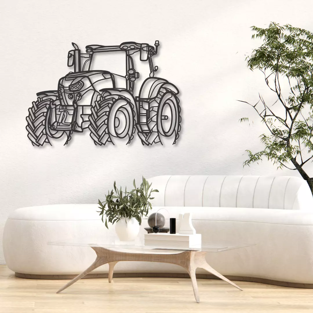 C 240 Traktor Silhouette Wanddekoration aus Metall