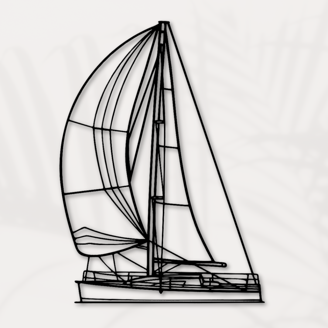 Segelboot - Wandbild aus Metall