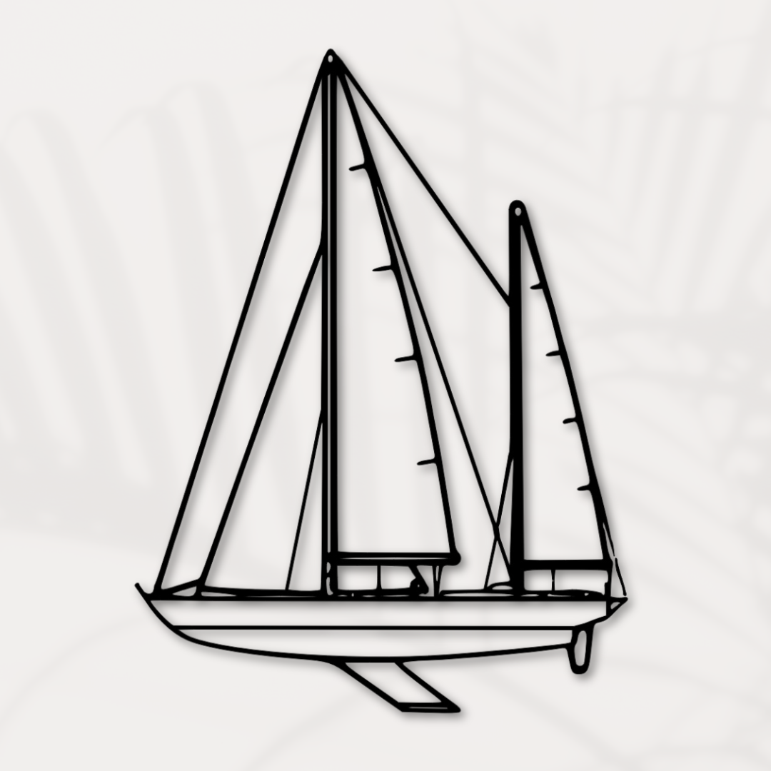 Segelboot - Wandbild aus Metall