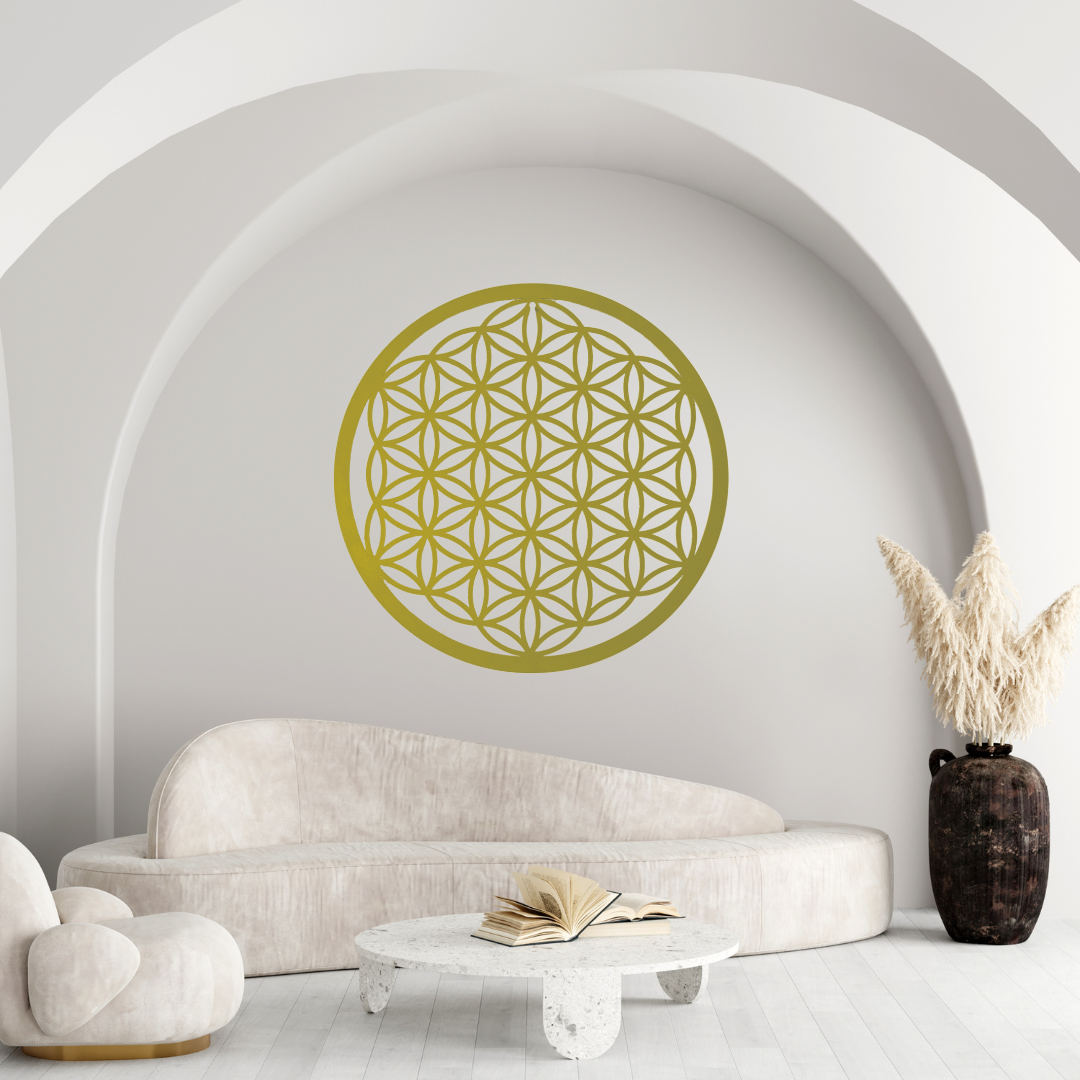 Hochwertige Blume des Lebens Metall Deko – Lebensblume Energiesymbol