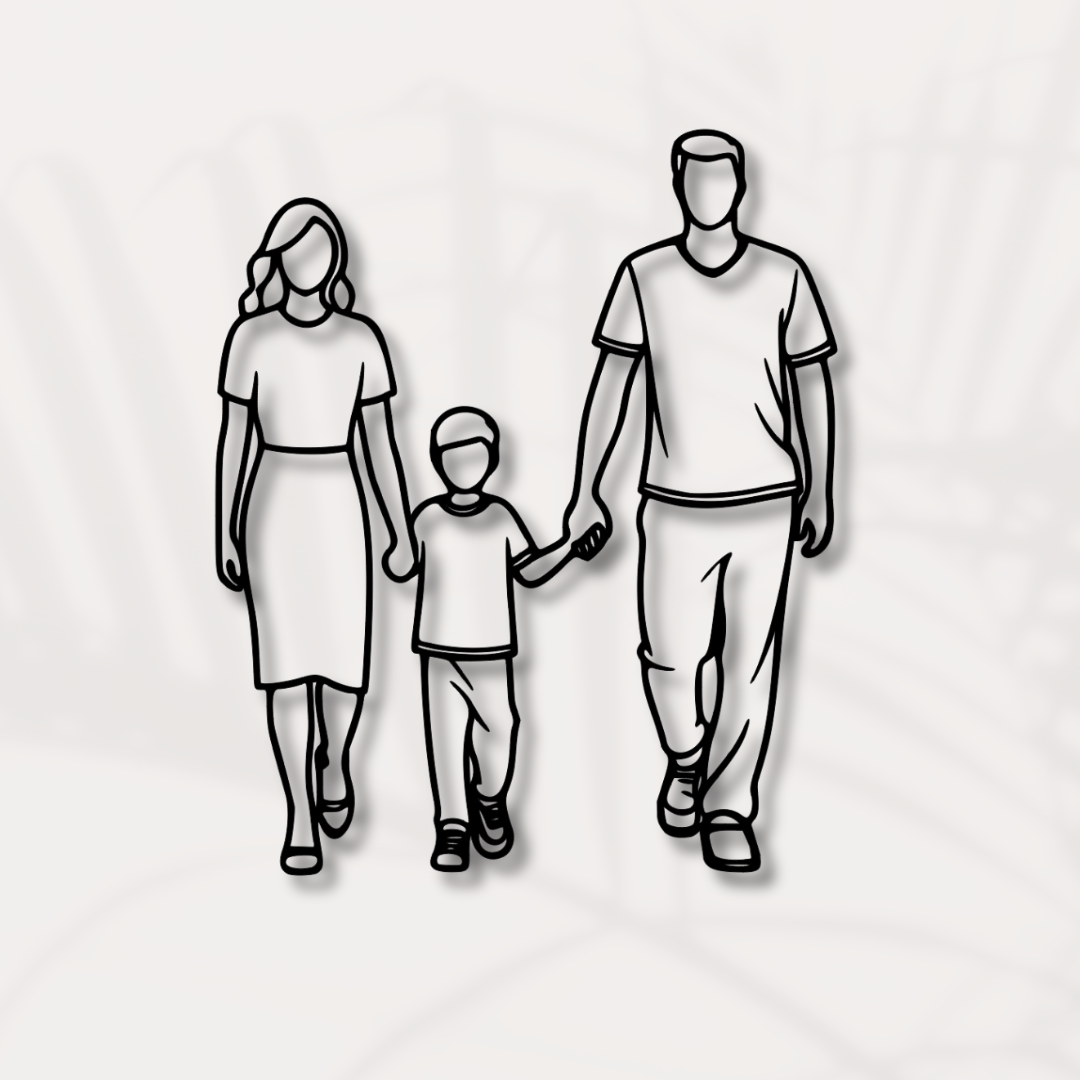 Line Art Wandbild - Familie