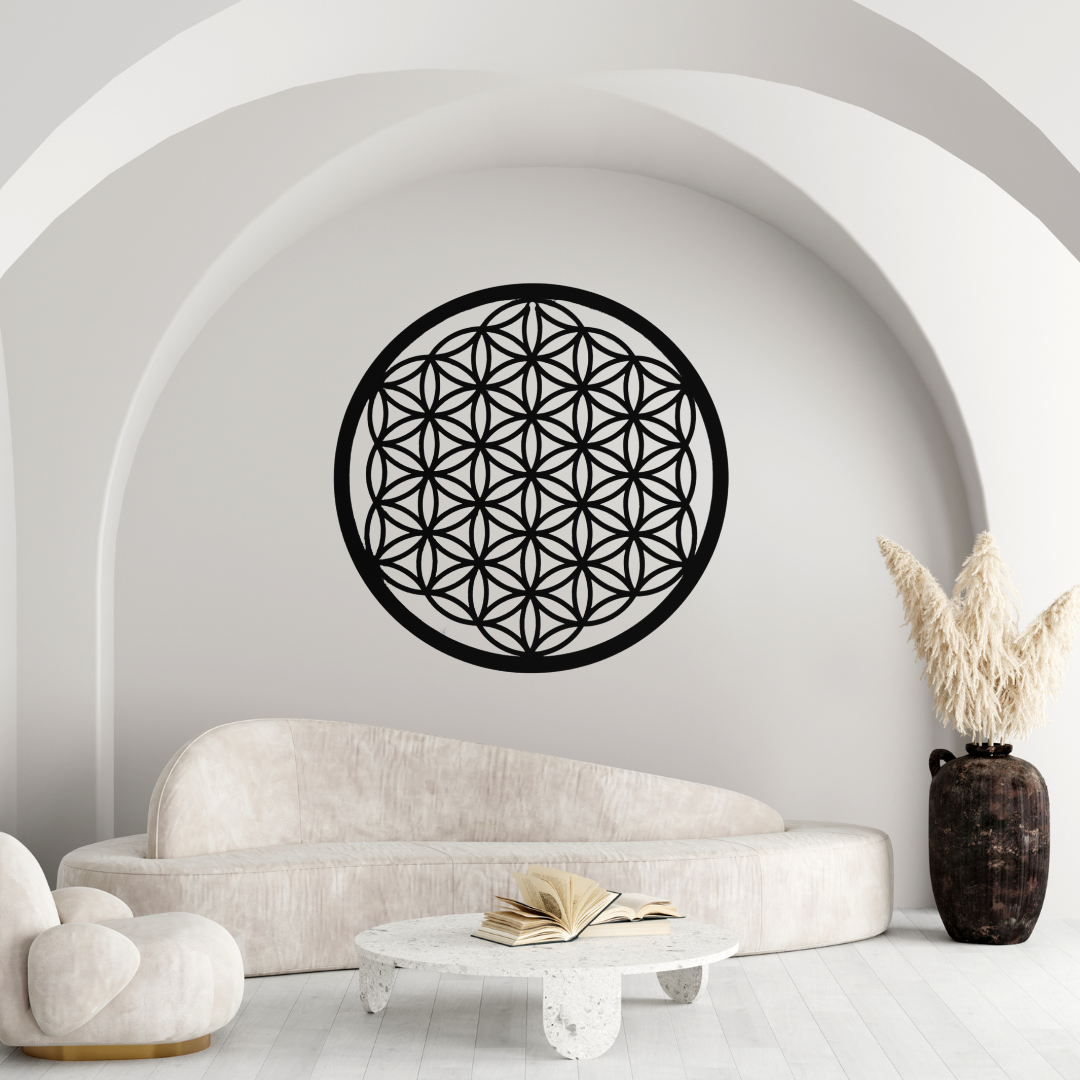 Hochwertige Blume des Lebens Metall Deko – Lebensblume Energiesymbol