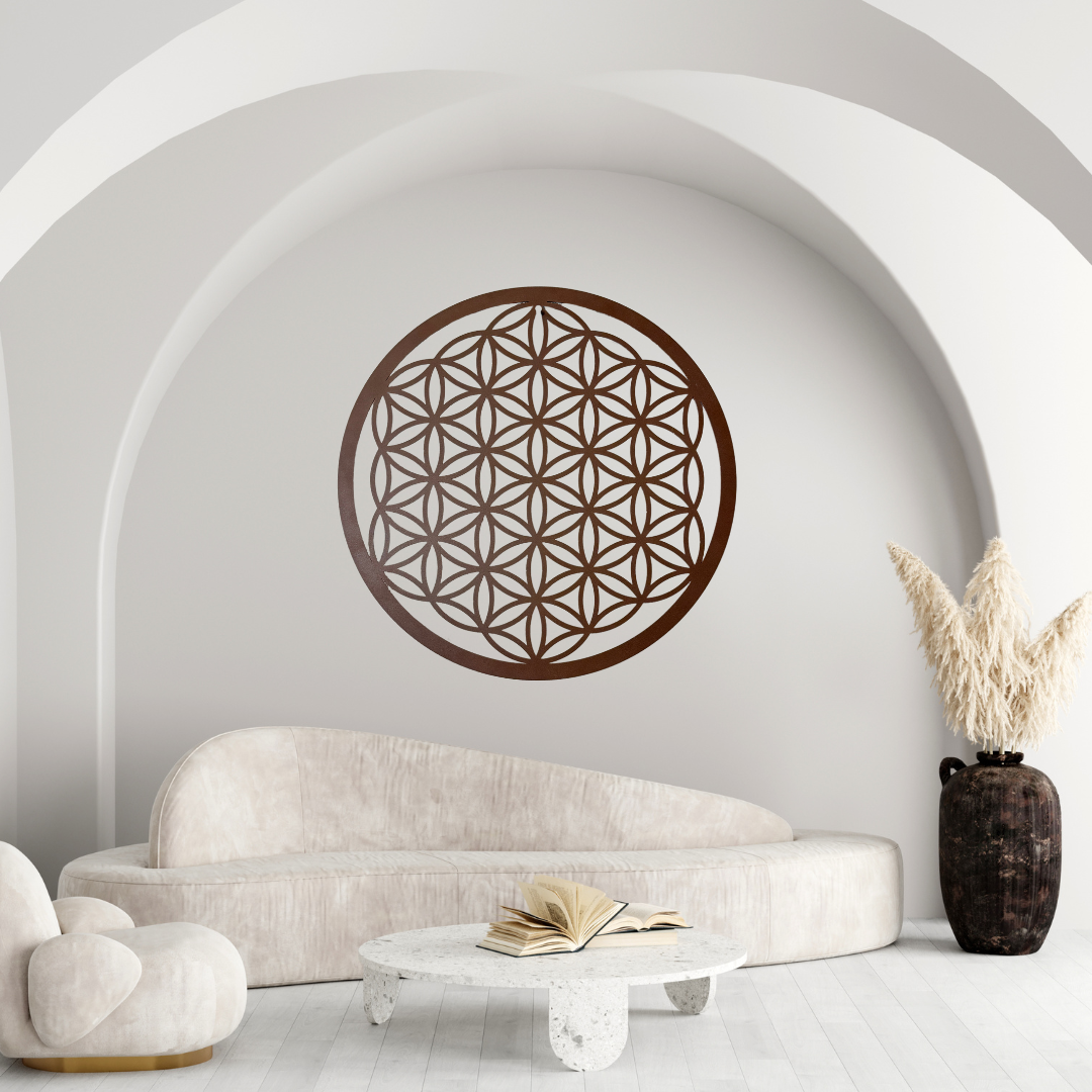 Hochwertige Blume des Lebens Metall Deko – Lebensblume Energiesymbol