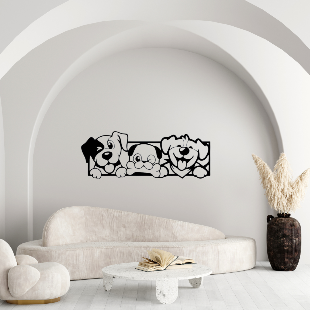 Lustige Hunde Wandbild – Fröhliche Deko fürs Kinderzimmer