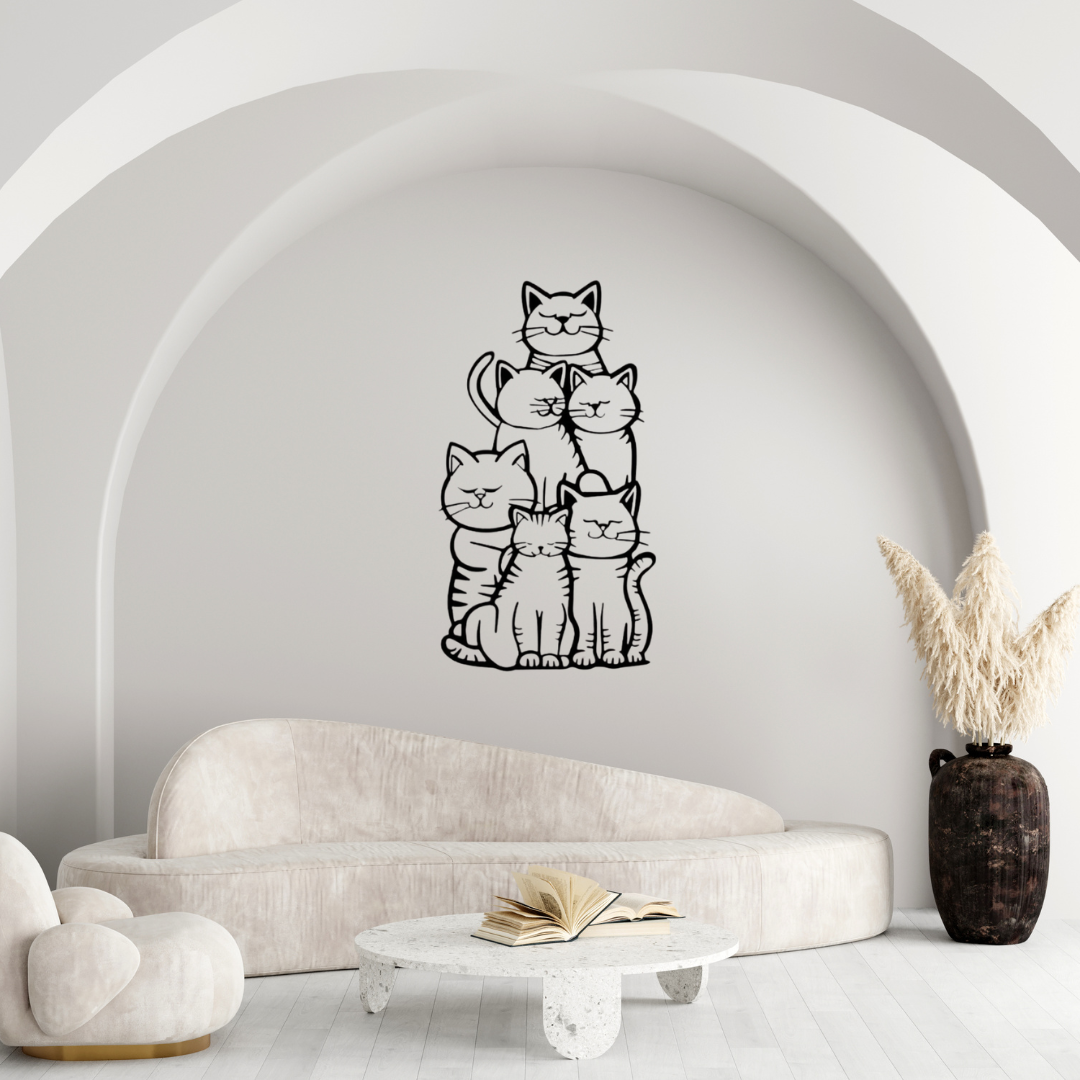 Katzenfamilie – Liebevolle Metall-Deko für Katzenfreunde