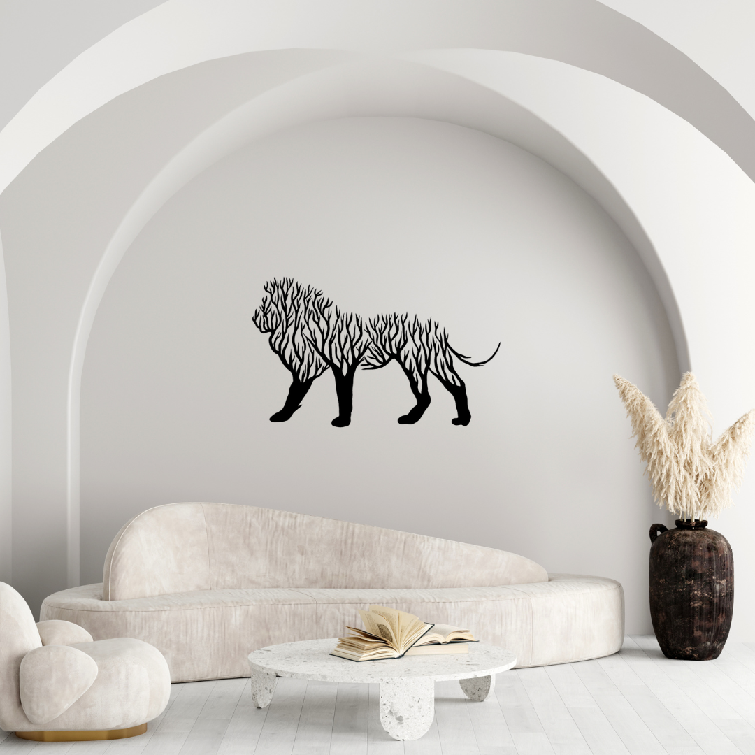 Modernes Metallbild Löwe – Majestätisches Wanddekor mit Naturmotiv