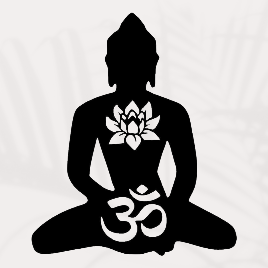 Buddha mit Lotusblume und Om