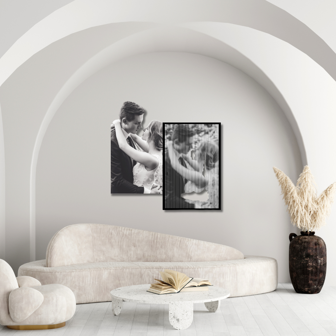 Personalisiertes Foto als Wandbild aus Metall - Dein Moment, verewigt in Metall. 90 Grad