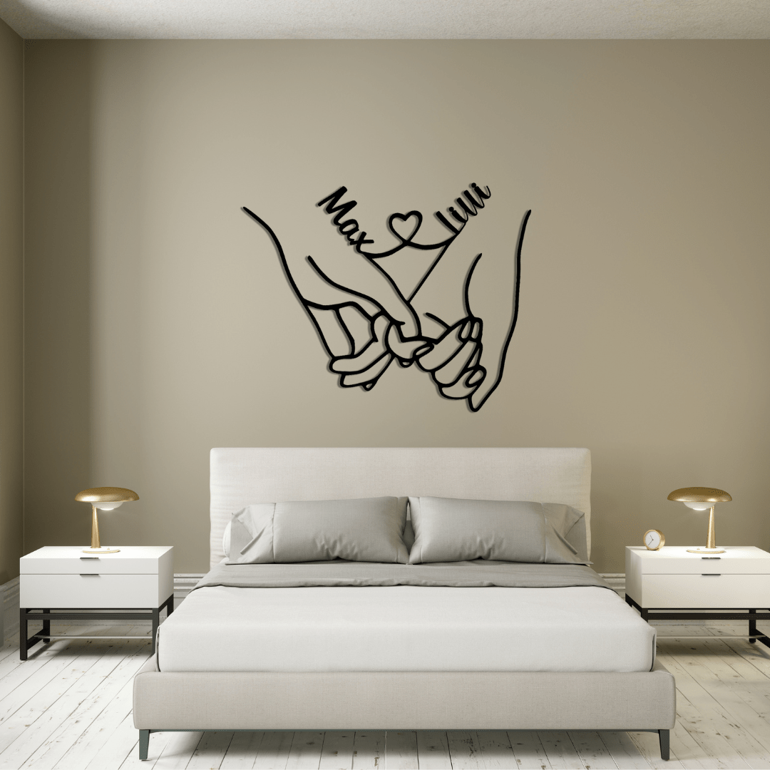 Liebesbeweis, Wandbild aus Metall – Personalisiertes Wandbild mit Namen - Liebesbotschaft