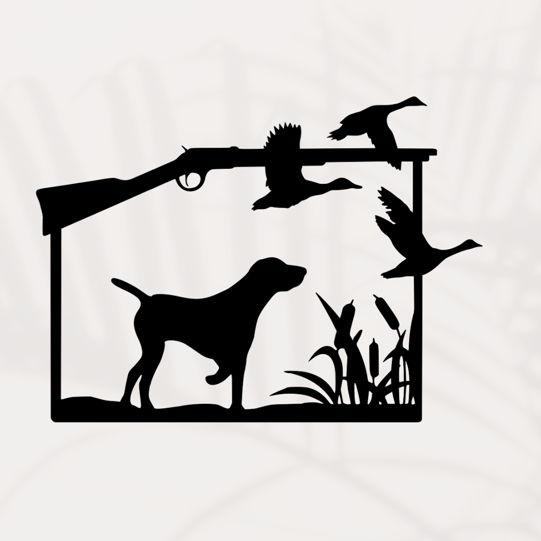 Jagd mit Hund und Enten