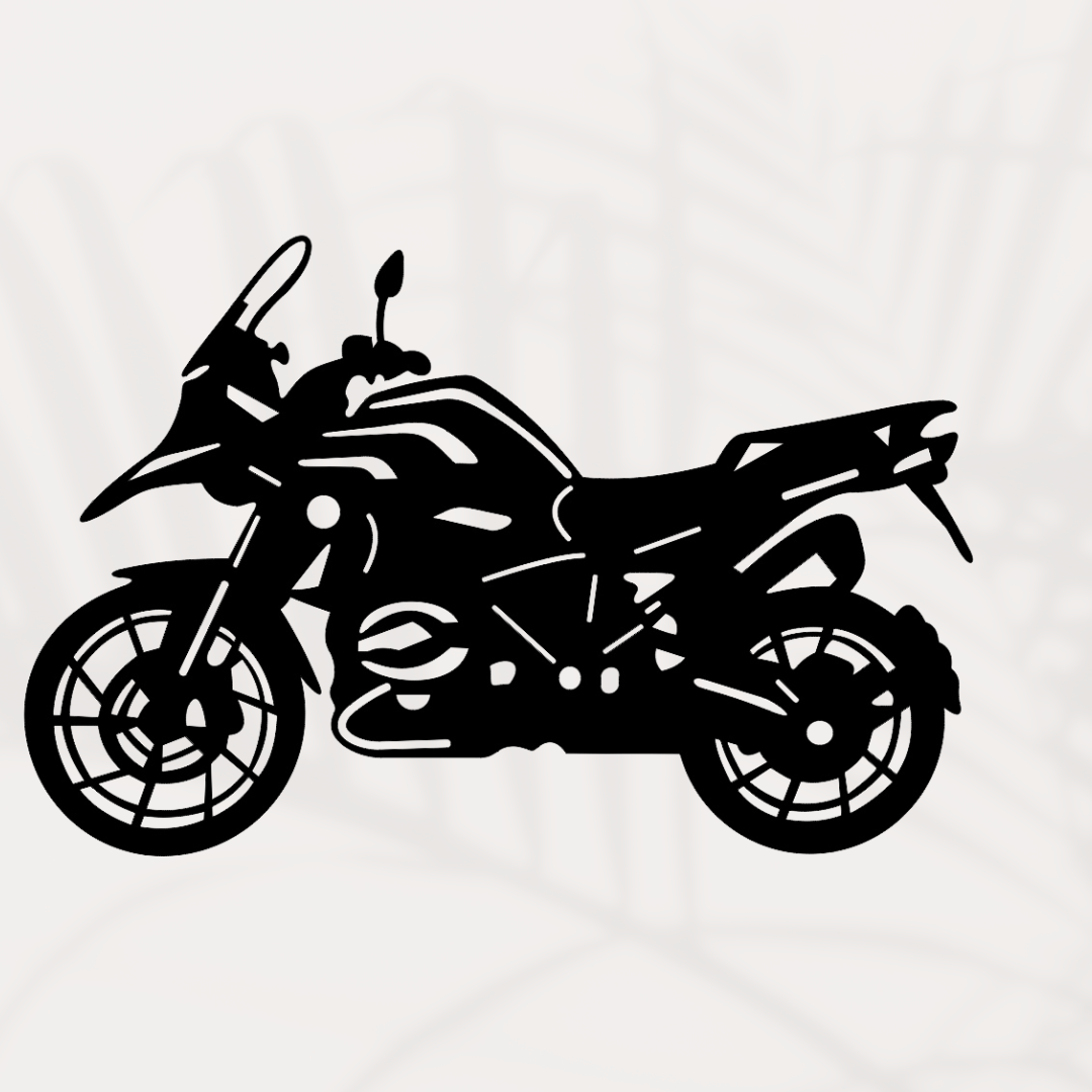 Motorrad Silhouette aus Metall