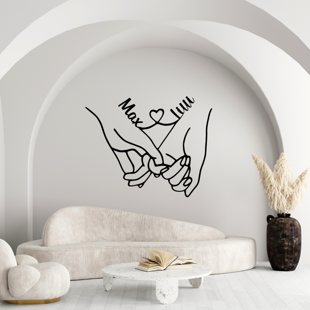 Liebesbeweis, Wandbild aus Metall – Personalisiertes Wandbild mit Namen - Liebesbotschaft
