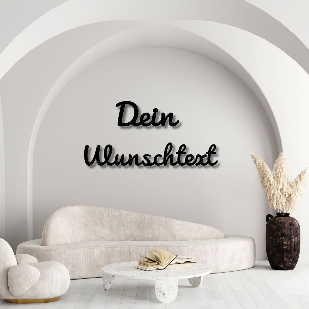 Wandbild mit Deinem Wunschtext - Personalisierter Metall-Schriftzug