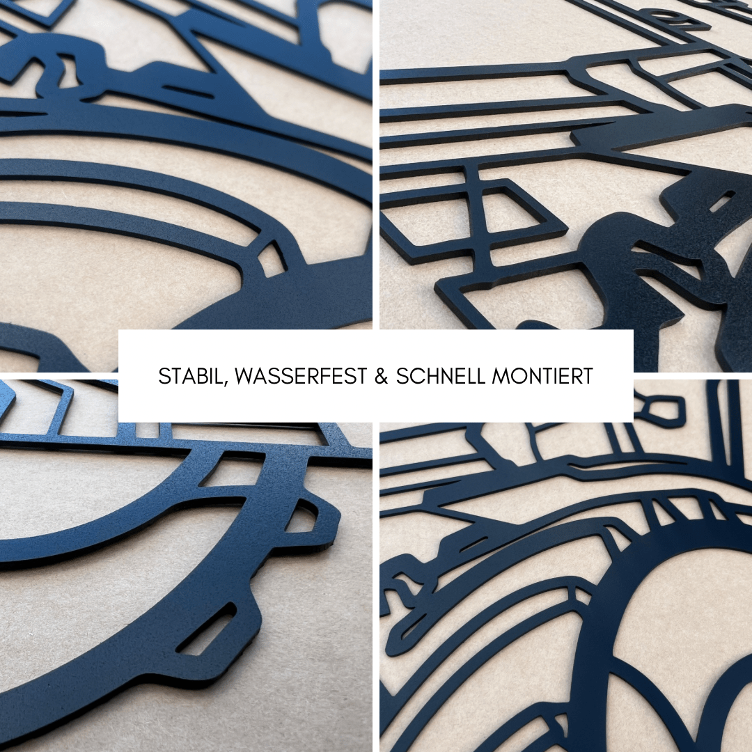 JD 6M Traktor Silhouette - Wandbild aus Metall
