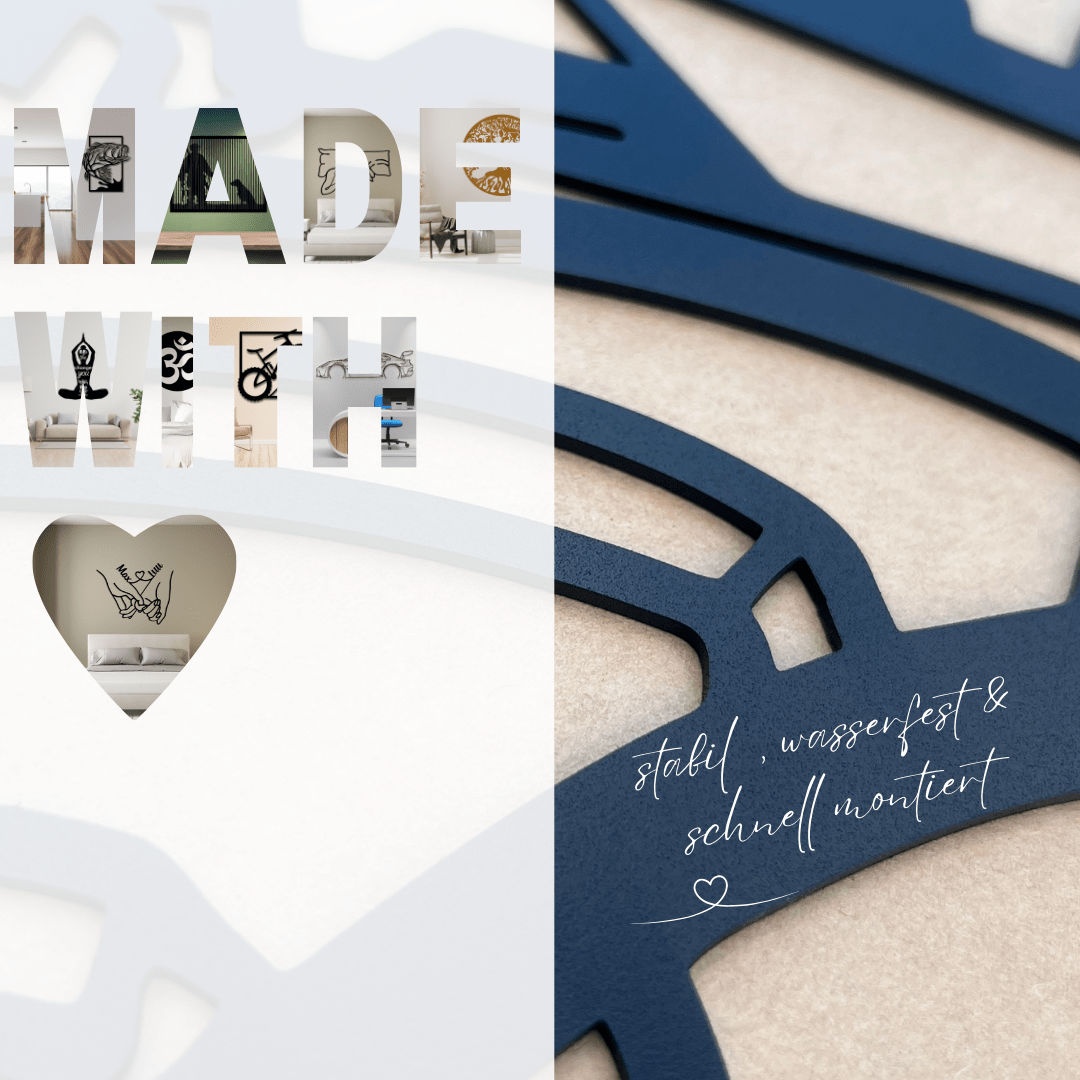 Liebesbeweis, Wandbild aus Metall – Personalisiertes Wandbild mit Namen - Liebesbotschaft